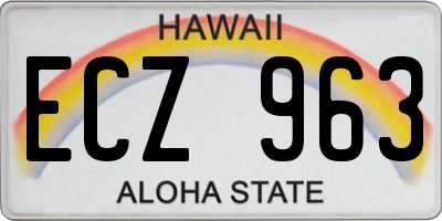 HI license plate ECZ963