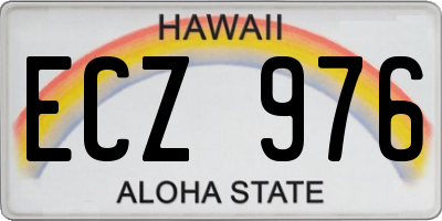 HI license plate ECZ976