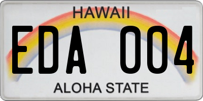 HI license plate EDA004