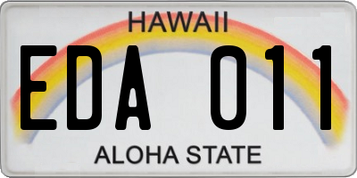 HI license plate EDA011