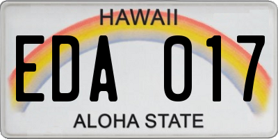 HI license plate EDA017