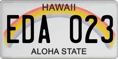 HI license plate EDA023