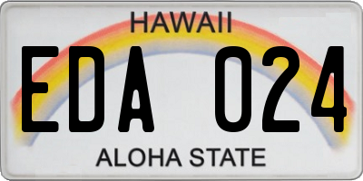HI license plate EDA024