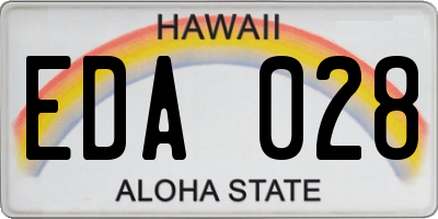 HI license plate EDA028