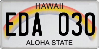 HI license plate EDA030