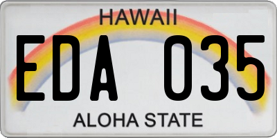 HI license plate EDA035