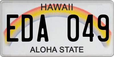 HI license plate EDA049