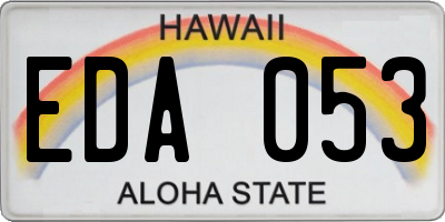 HI license plate EDA053