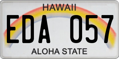HI license plate EDA057