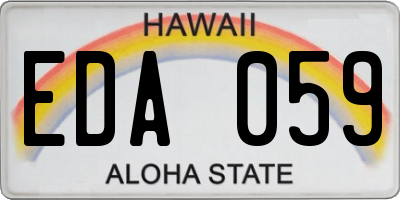 HI license plate EDA059