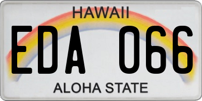 HI license plate EDA066