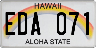 HI license plate EDA071