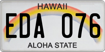 HI license plate EDA076
