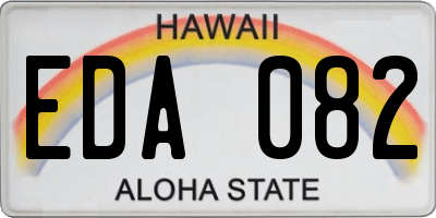 HI license plate EDA082