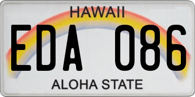 HI license plate EDA086