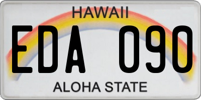 HI license plate EDA090