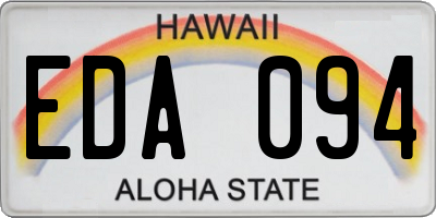 HI license plate EDA094
