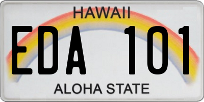 HI license plate EDA101
