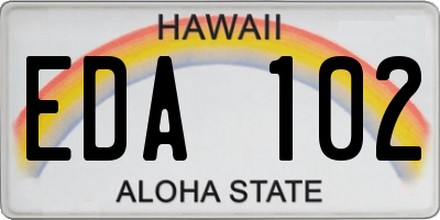 HI license plate EDA102