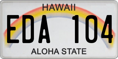 HI license plate EDA104