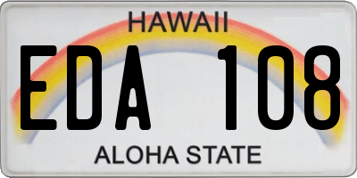 HI license plate EDA108