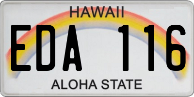 HI license plate EDA116