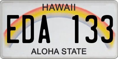 HI license plate EDA133