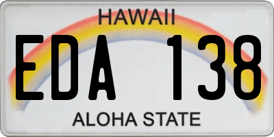 HI license plate EDA138