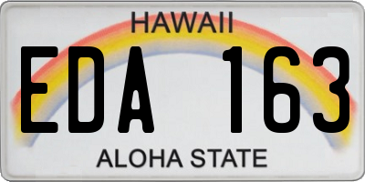 HI license plate EDA163