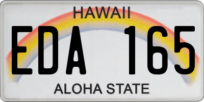 HI license plate EDA165