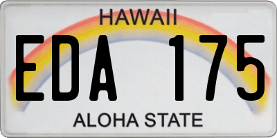 HI license plate EDA175