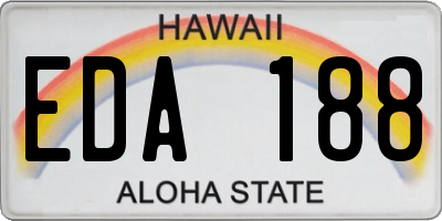 HI license plate EDA188