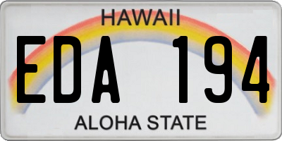 HI license plate EDA194