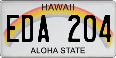 HI license plate EDA204