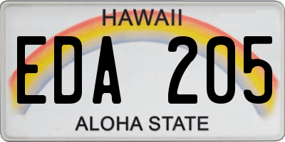 HI license plate EDA205