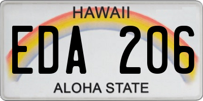 HI license plate EDA206