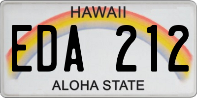 HI license plate EDA212
