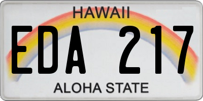 HI license plate EDA217