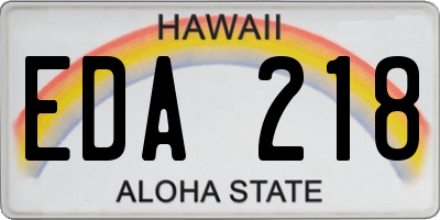 HI license plate EDA218