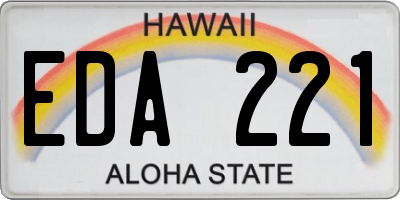 HI license plate EDA221