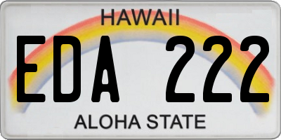 HI license plate EDA222