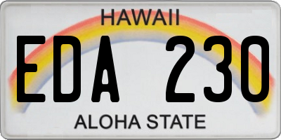 HI license plate EDA230