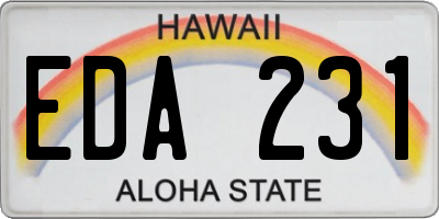 HI license plate EDA231