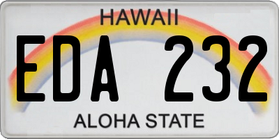 HI license plate EDA232