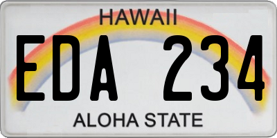 HI license plate EDA234