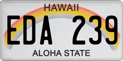 HI license plate EDA239
