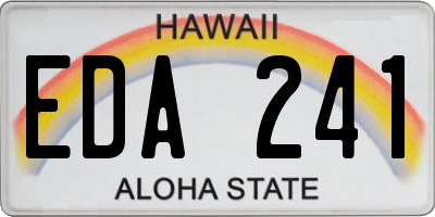 HI license plate EDA241