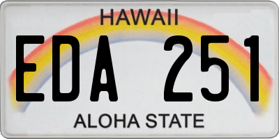 HI license plate EDA251