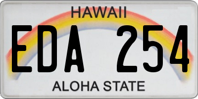 HI license plate EDA254