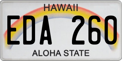 HI license plate EDA260